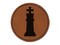 Chess King Piece Round Iron-On Engraved Faux Leather Patch Applique - 2.5"